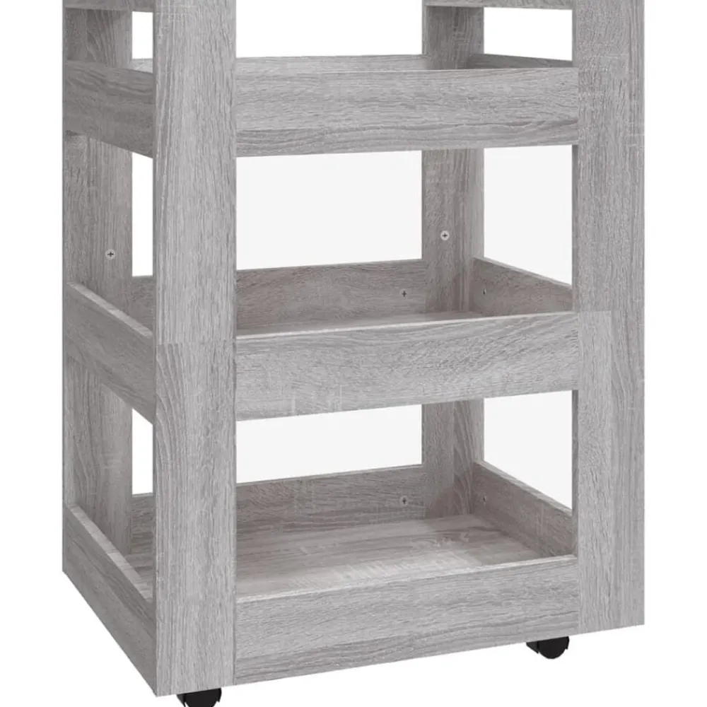 Chariots & Îlots-vidaXL Chariot de cuisine 60x45x80 cm Bois d'ingénierie Sonoma gris