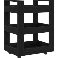 Chariots & Îlots-vidaXL Chariot de cuisine Chêne noir 60 x 45 x 80 cm Bois d'ingénierie Chêne noir