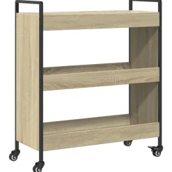 Chariots & Îlots-vidaXL Chariot de cuisine chêne sonoma 70x30x82 cm bois d'ingénierie Chêne sonoma