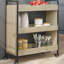 Chariots & Îlots-vidaXL Chariot de cuisine chêne sonoma 70x30x82 cm bois d'ingénierie Ch&ecirc;ne sonoma