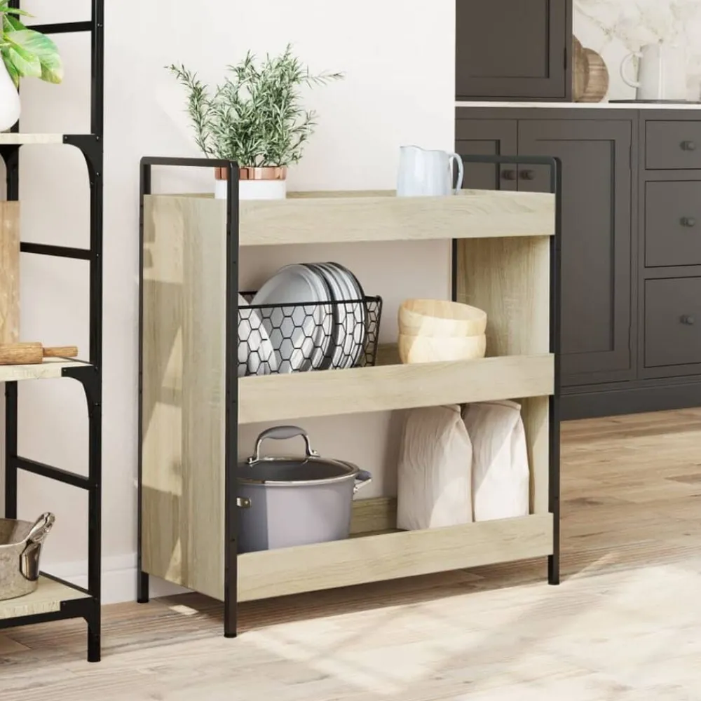 Chariots & Îlots-vidaXL Chariot de cuisine chêne sonoma 70x30x82 cm bois d'ingénierie Chêne sonoma
