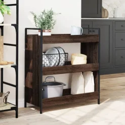 Chariots & Îlots-vidaXL Chariot de cuisine chêne marron 70x30x82 cm bois d'ingénierie Ch&ecirc;ne marron