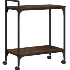 vidaXL Chariot de cuisine chêne marron 60,5x31x72,5 cm bois ingénierie