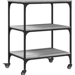 Chariots & Îlots-vidaXL Chariot de cuisine 60x41x76 cm bois d'ingénierie Sonoma gris