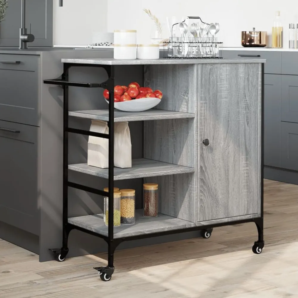 vidaXL Chariot de cuisine 87,5x38,5x84,5cm bois ingénierie