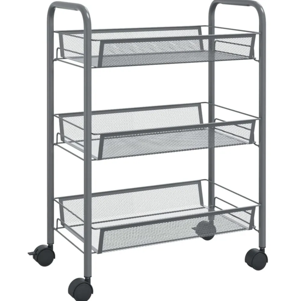 vidaXL Chariot de cuisine à 3 niveaux 46x26x64 cm Fer