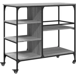 Chariots & Îlots-vidaXL Chariot de cuisine 100x45x89,5 cm bois d'ingénierie Sonoma gris
