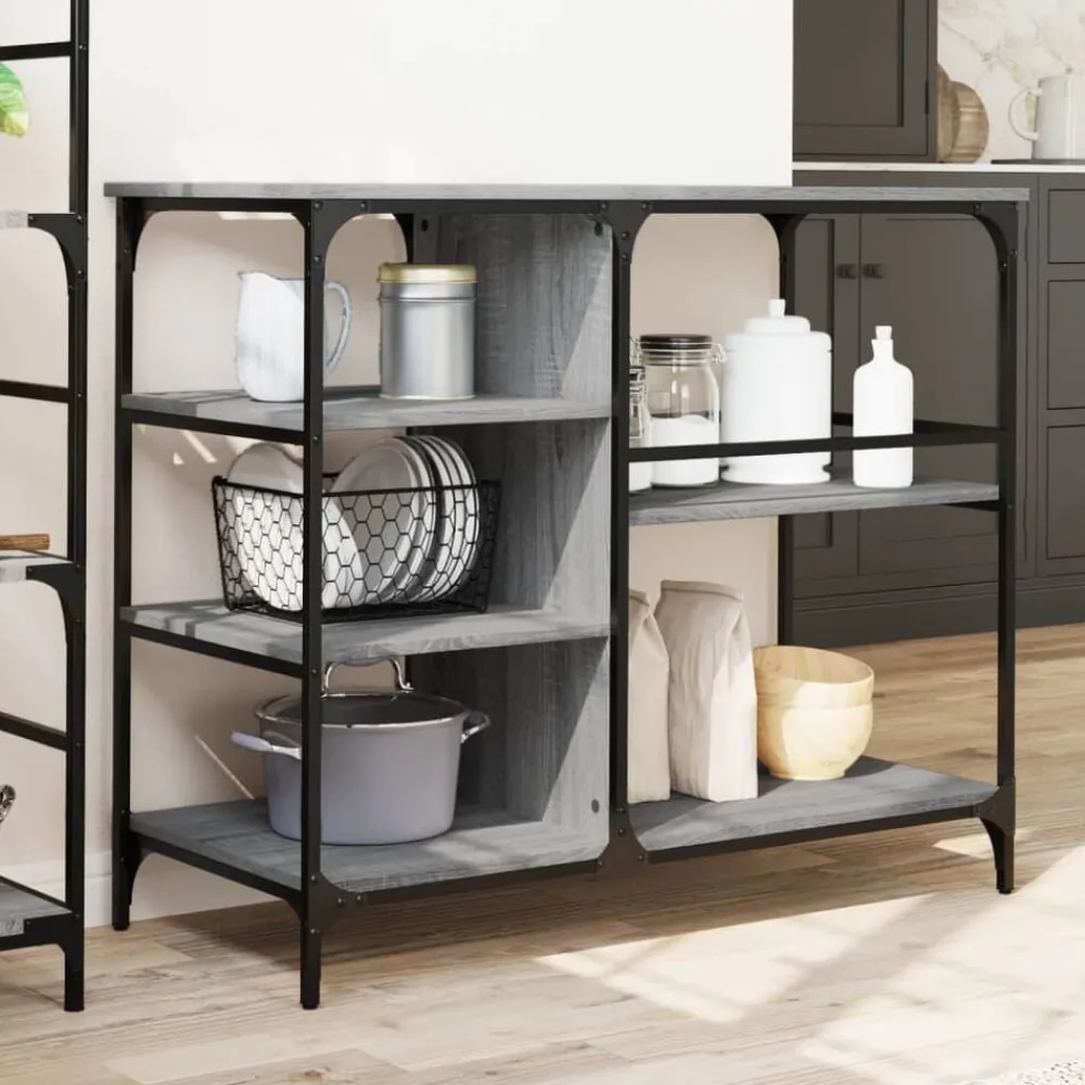 Chariots & Îlots-vidaXL Chariot de cuisine 100x45x89,5 cm bois d'ingénierie Sonoma gris