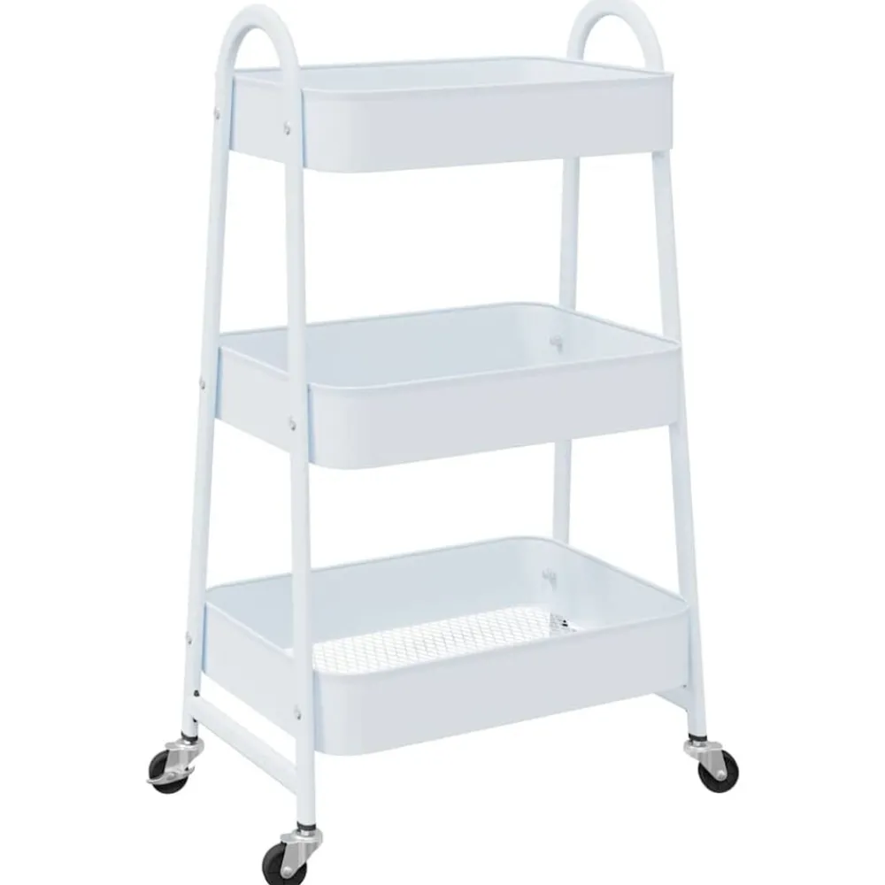 vidaXL Chariot de rangement à 3 niveaux 42x41,5x77 cm acier