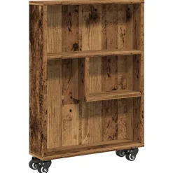 Étagères-vidaXL Chariot de rangement étroit bois d'ingénierie Vieux bois