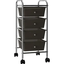 vidaXL Chariot de rangement mobile à 4 tiroirs Plastique