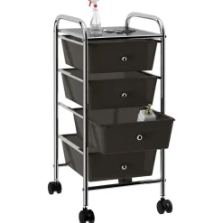 vidaXL Chariot de rangement mobile à 4 tiroirs Plastique