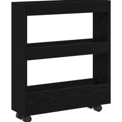 vidaXL Chariot de Rangement Étroit Chêne noir 60 x 18 x 70 cm