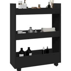 vidaXL Chariot de rangement étroit 3 niveaux bois d'ingénierie