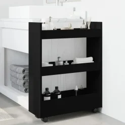 vidaXL Chariot de rangement étroit 3 niveaux bois d'ingénierie