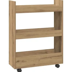 Chariots & Îlots-vidaXL Chariot de rangement étroit 3 niveaux chêne artisanal artisian oak