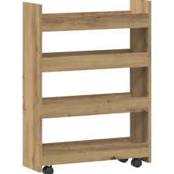 Chariots & Îlots-vidaXL Chariot de rangement étroit 4 niveaux chêne artisanal artisian oak