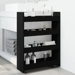 vidaXL Chariot de rangement étroit 4 niveaux bois d'ingénierie