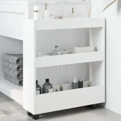 vidaXL Chariot de rangement étroit à 3 niveaux en bois d'ingénierie