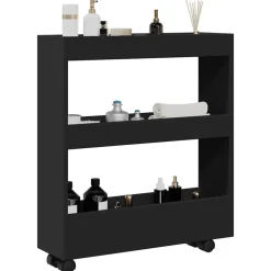 vidaXL Chariot de rangement étroit 3 niveaux bois d'ingénierie