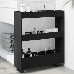 vidaXL Chariot de rangement étroit 3 niveaux bois d'ingénierie
