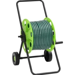 Accessoires De Quincaillerie-vidaXL Chariot enrouleur vert et jeu de raccords de tuyaux 1,27cm 30 m
