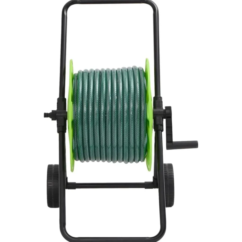 vidaXL Chariot enrouleur vert avec tuyau de 30 m PVC