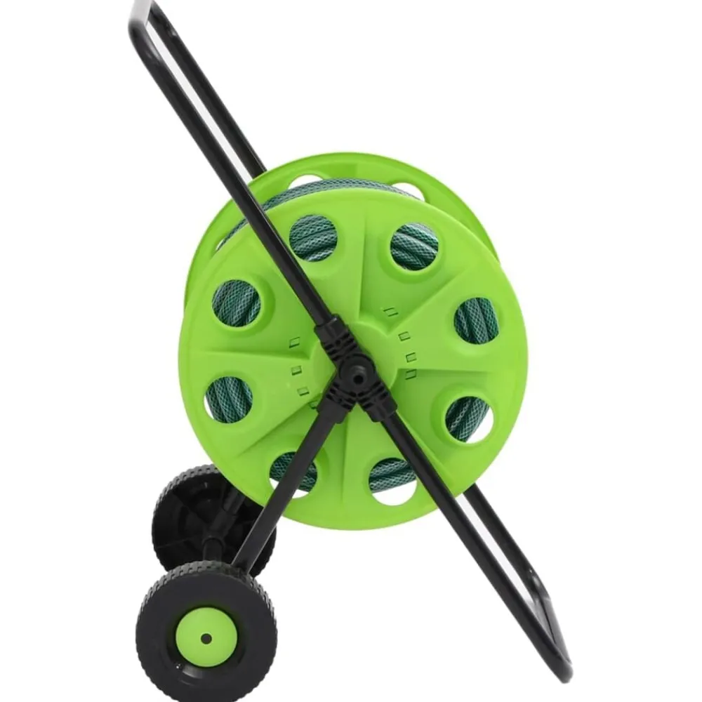 vidaXL Chariot enrouleur vert avec tuyau de 30 m PVC