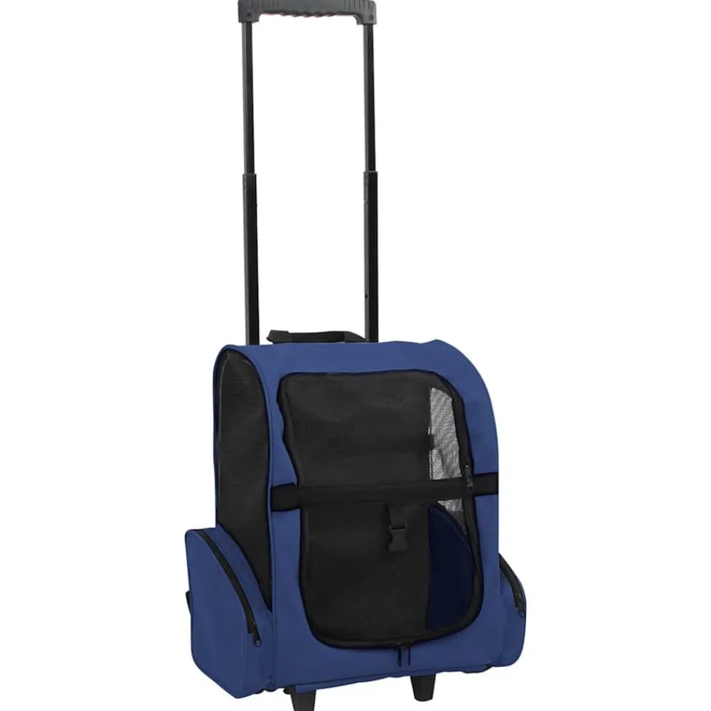 Articles Pour Animaux De Compagnie-vidaXL Chariot polyvalent pliable pour animaux de compagnie Bleu