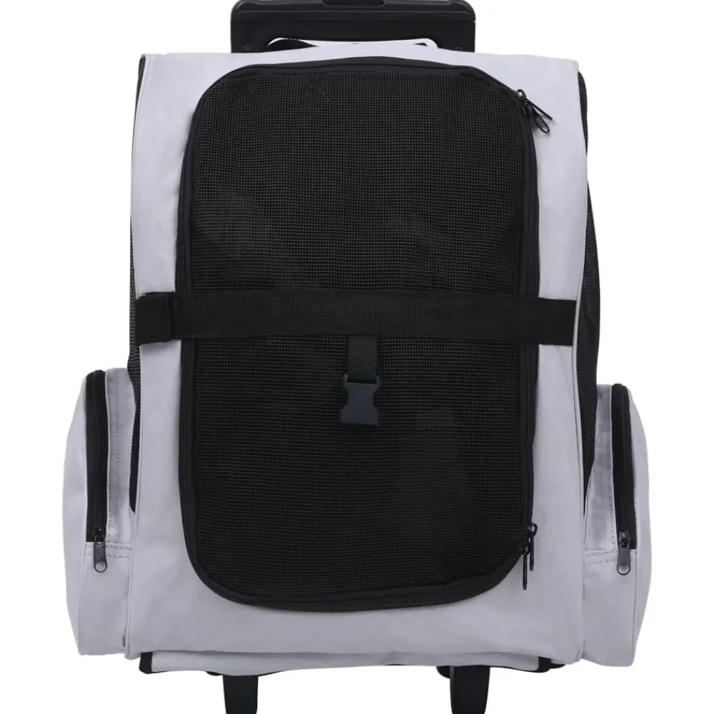 Articles Pour Animaux De Compagnie-vidaXL Chariot polyvalent pliable pour animaux de compagnie Gris