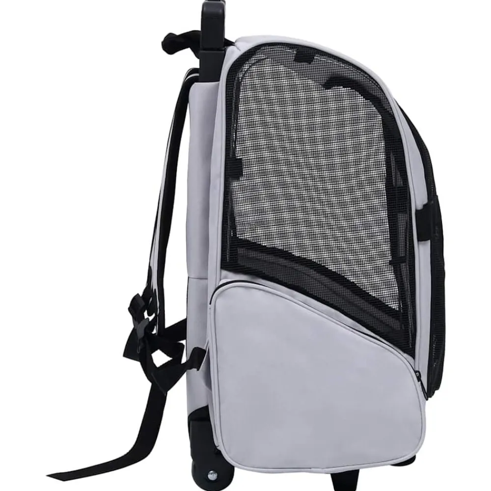Articles Pour Animaux De Compagnie-vidaXL Chariot polyvalent pliable pour animaux de compagnie Gris