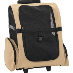 Articles Pour Animaux De Compagnie-vidaXL Chariot pour animaux de compagnie 3 en 1 Design Sable 48 x 32 x (57-106) cm Tissu Oxford Couleur sable