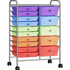 Outils-vidaXL Chariot rangement mobile à 15 tiroirs XXL Plastique Multicolore