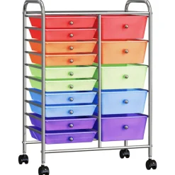 Outils-vidaXL Chariot rangement mobile à 15 tiroirs XXL Plastique Multicolore