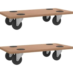 Manutention De Matériaux-vidaXL Chariots sur roulettes 2 pcs rectangulaire bois d'ingénierie