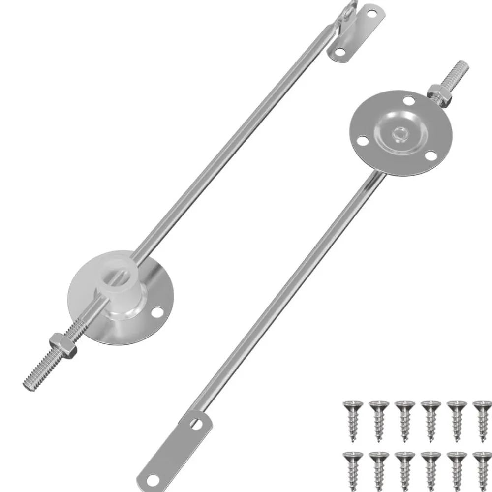 vidaXL Charnière de support de couvercle 2 pcs Argenté Fer
