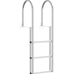 Pièces Détachées Pour Véhicules-vidaXL Échelle de quai à 3 marches Argent 45 x 11,5 x 134 cm Aluminium