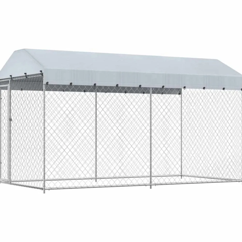 Articles Pour Animaux De Compagnie-vidaXL Chenil d'extérieur avec toit pour chiens 382x192x225 cm