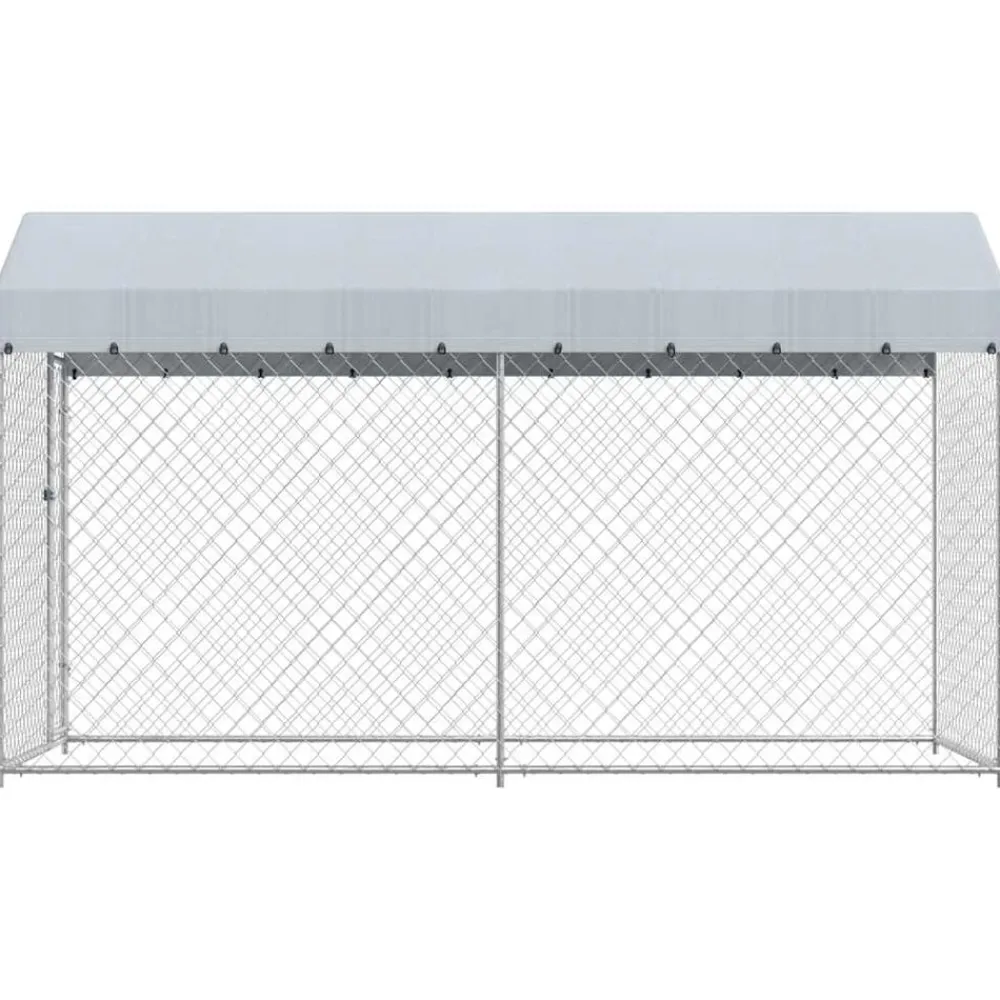 Articles Pour Animaux De Compagnie-vidaXL Chenil d'extérieur avec toit pour chiens 382x192x225 cm