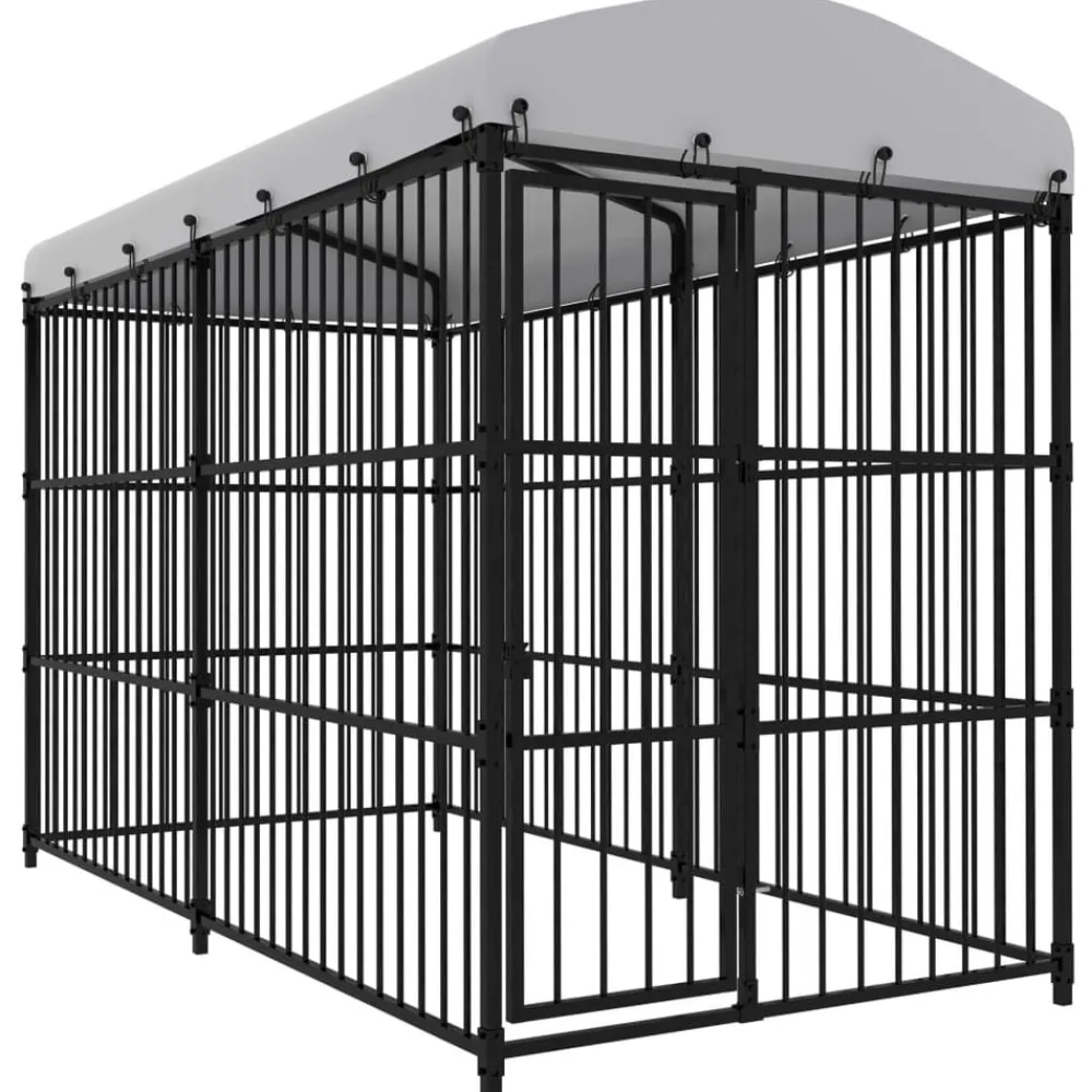 vidaXL Chenil d'extérieur avec toit pour chiens 300x150x210 cm