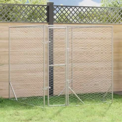 Articles Pour Animaux De Compagnie-vidaXL Chenil d'extérieur pour chiens argenté 2x2x2 m acier galvanisé