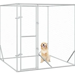Articles Pour Animaux De Compagnie-vidaXL Chenil d'extérieur pour chiens argenté 2x2x2 m acier galvanisé