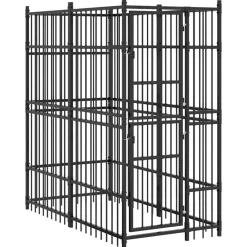 Articles Pour Animaux De Compagnie-vidaXL Chenil d'extérieur pour chiens Acier 1,84 m²