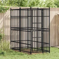 Articles Pour Animaux De Compagnie-vidaXL Chenil d'extérieur pour chiens Acier 1,84 m²