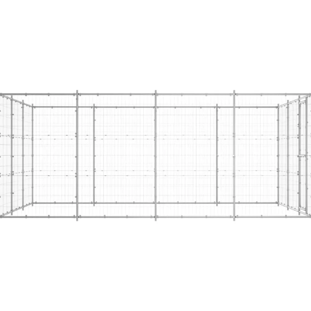 vidaXL Chenil extérieur Acier galvanisé 14,52 m²