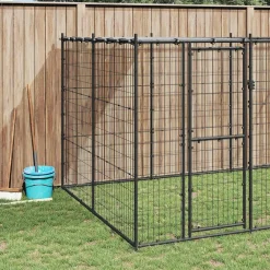 vidaXL Chenil extérieur Acier avec toit 7,26 m²