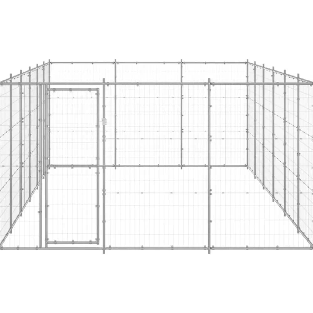vidaXL Chenil extérieur Acier galvanisé 21,78 m²