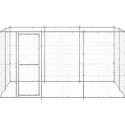 Articles Pour Animaux De Compagnie-vidaXL Chenil extérieur Acier galvanisé 7,26 m² Argent