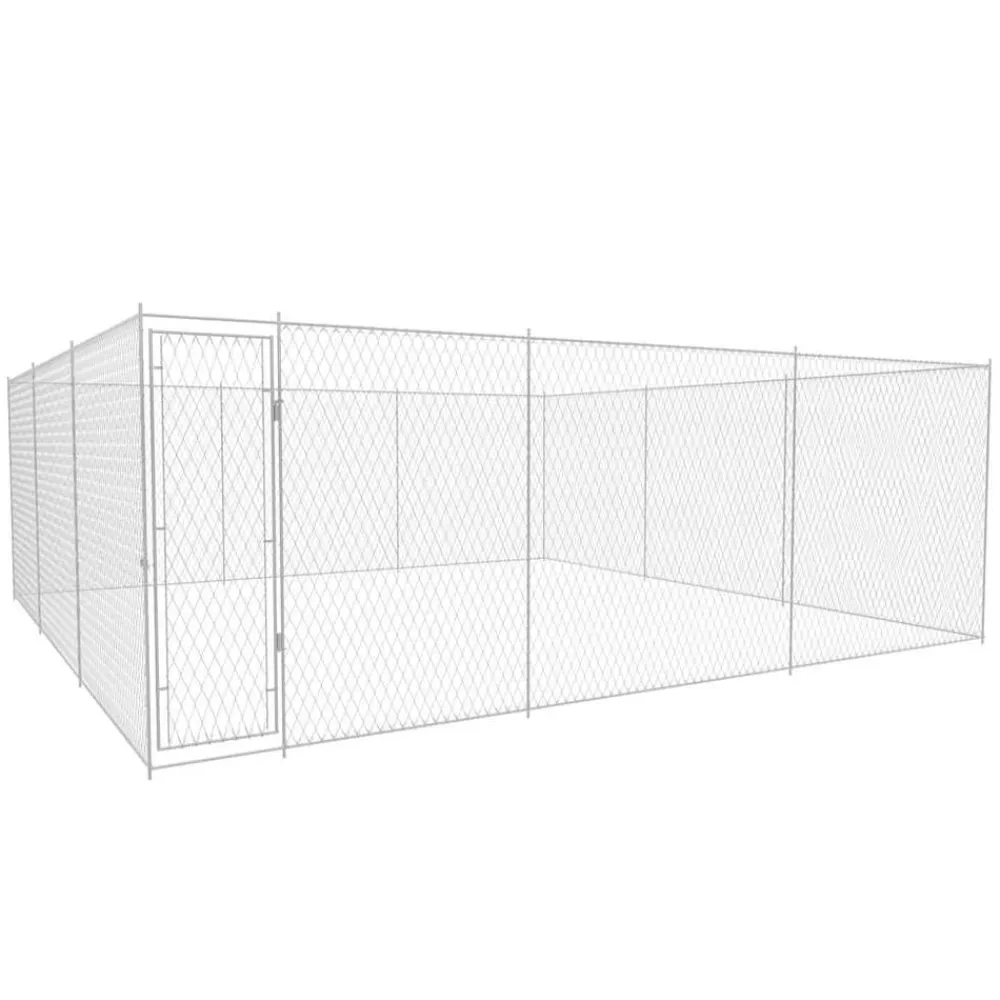 Articles Pour Animaux De Compagnie-vidaXL Chenil extérieur pour chiens Acier galvanisé 570x570x185 cm