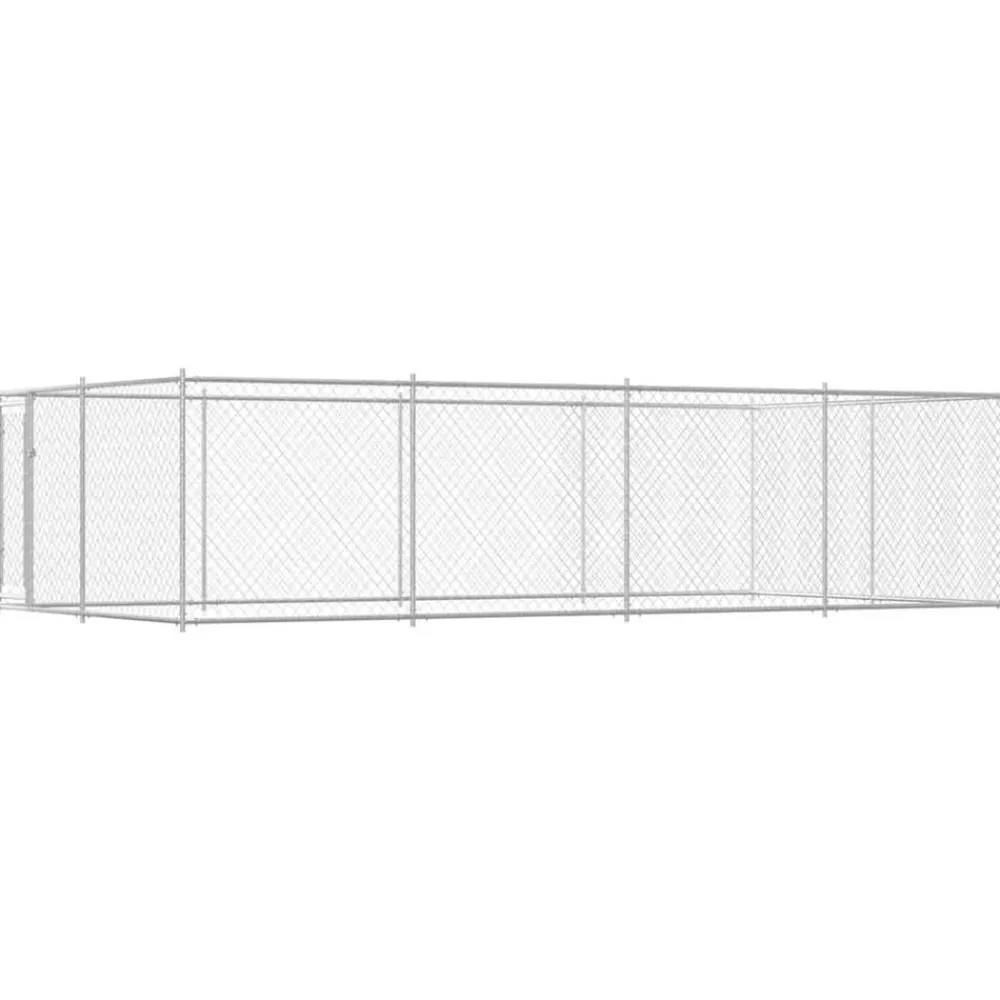 vidaXL Chenil extérieur pour chiens 7,6 x 3,8 x 1,9 m